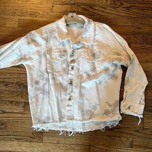 Sunny Studio White & Grey tie dye button down shirt ONE SIZE